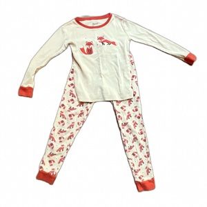 Leveret girls size 8 yellow orange fox long sleeved pajamas set